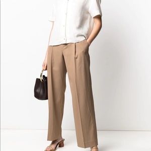 Vince Drop Waist Pressed Crease Wide Leg Trousers NWT